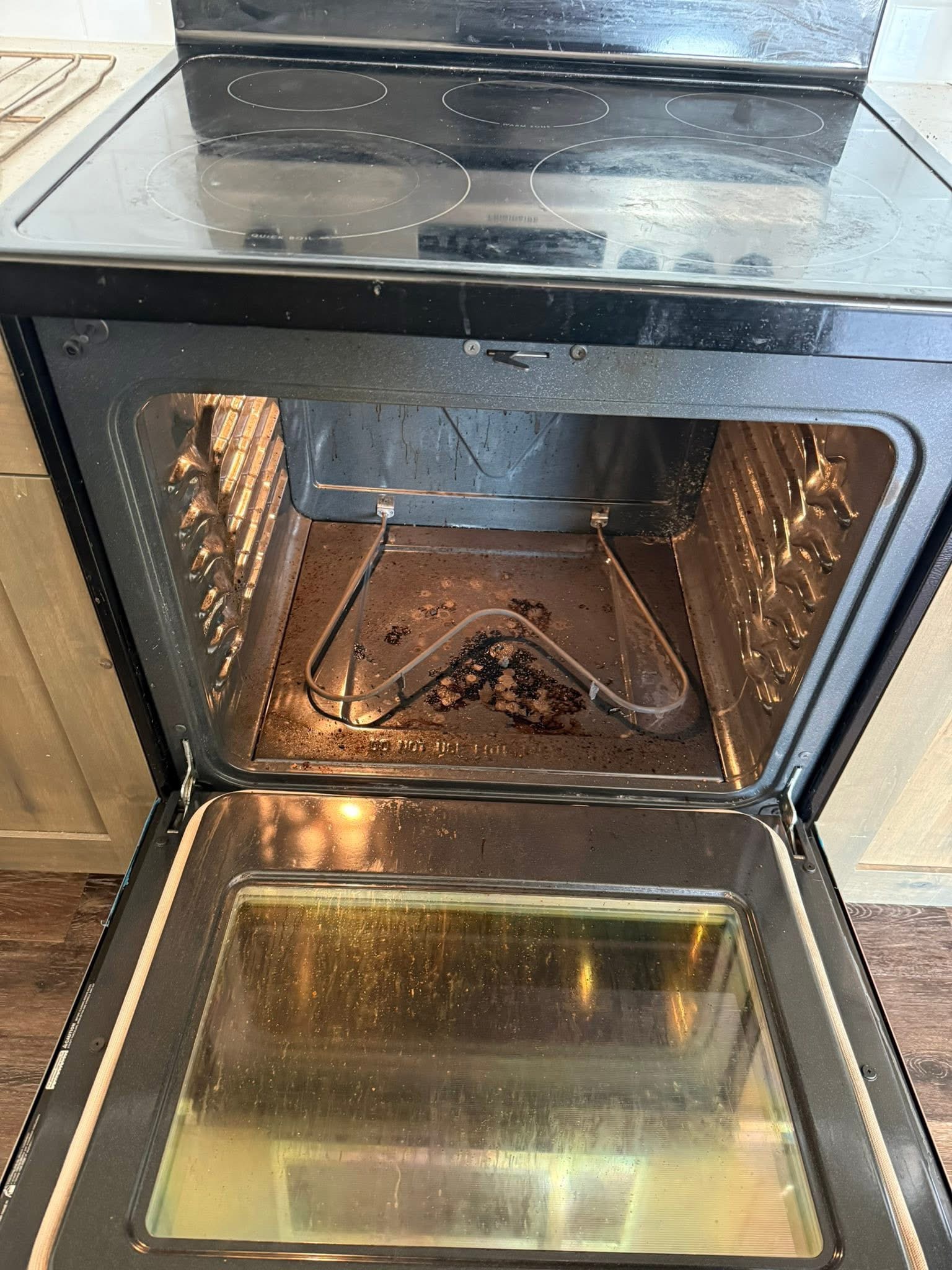 Oven Glass Top — Before